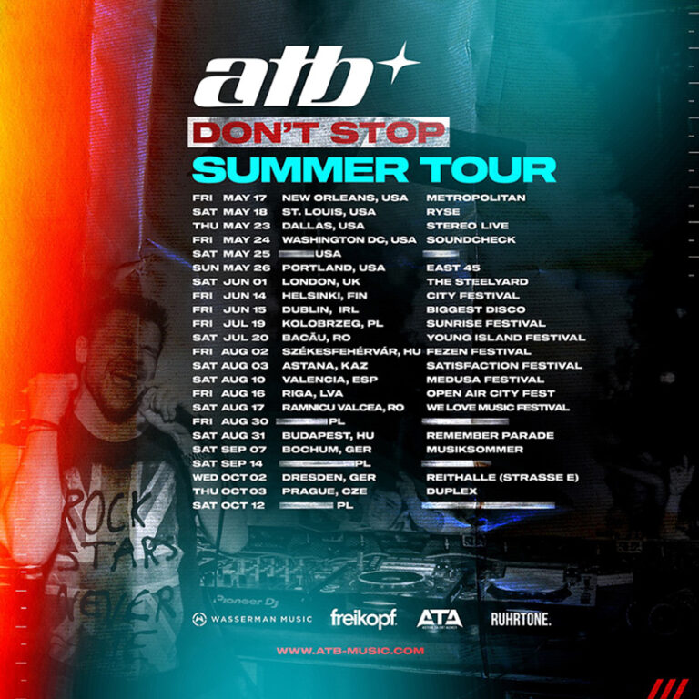 Programme de la tournée "Don't Stop Summer Tour" d'ATB